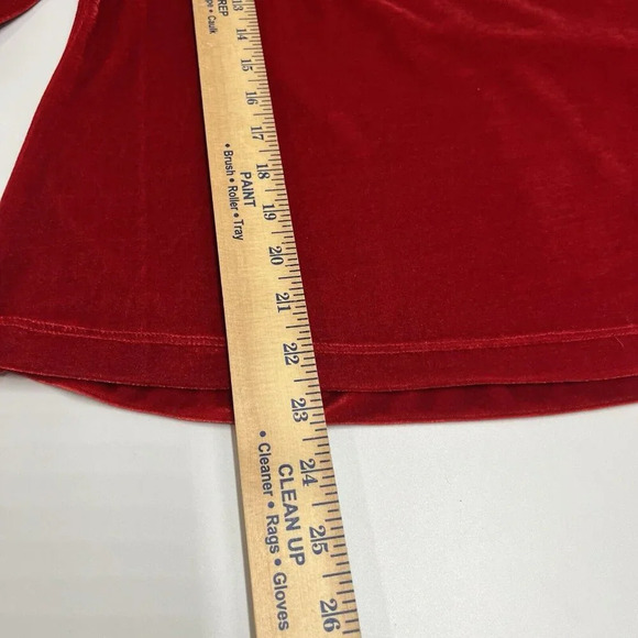 PajamaGram Velour Long Sleeve Pajamas Set Womens‎ M Red Christmas Holiday - Picture 15 of 16